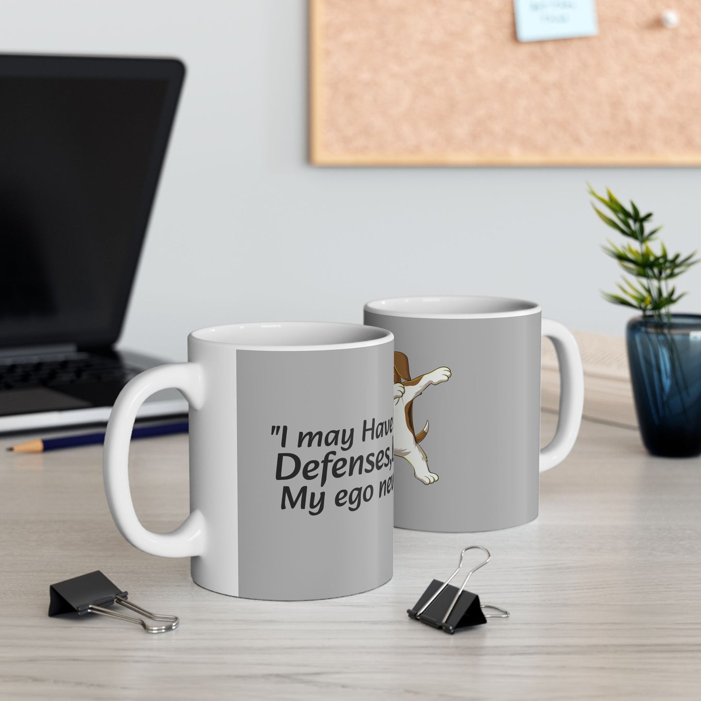 "funny coffee mug 11oz- "I may have low defenses,but my ego never"